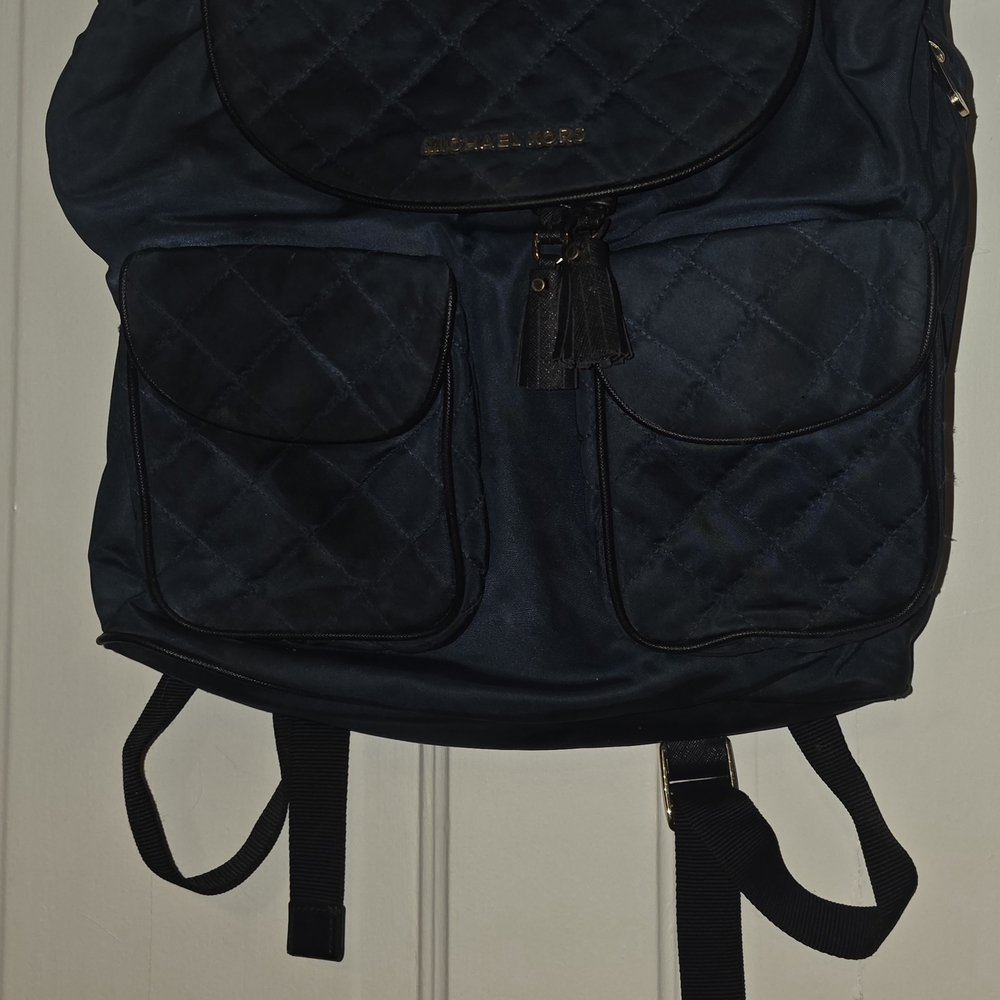 Michael Kors Navy Quilted Backpack